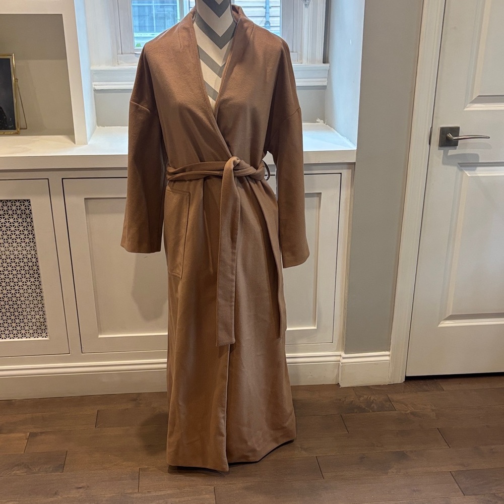 Cashmere Blend Camel Women's Trench Coat